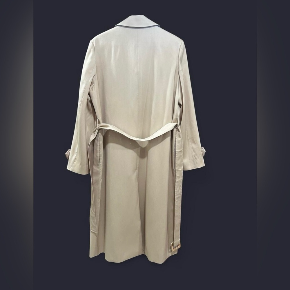 NWOT! Lilysilk | Silk-Wool Blend Water Repellent Classic Trench Coat | Khaki | L - Picture 10 of 13